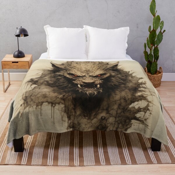 Item preview, The artwork presents a drawing of a werewolf on an ancient background designed and sold by Piotrek0001.