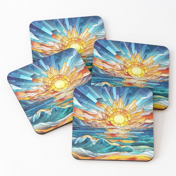 Item preview, Ocean Sunset mosaic art designed and sold by k9printart.