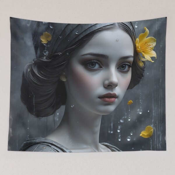 Item preview, Intricate Bloom: Lost in Thought (Black & Yellow) designed and sold by Animepic222.