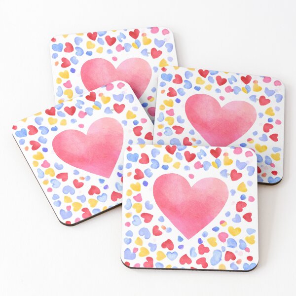 Item preview, Big Valentines Love Heart Confetti Amor Watercolour  designed and sold by Kayley  |  QuintaDaColherArtes.
