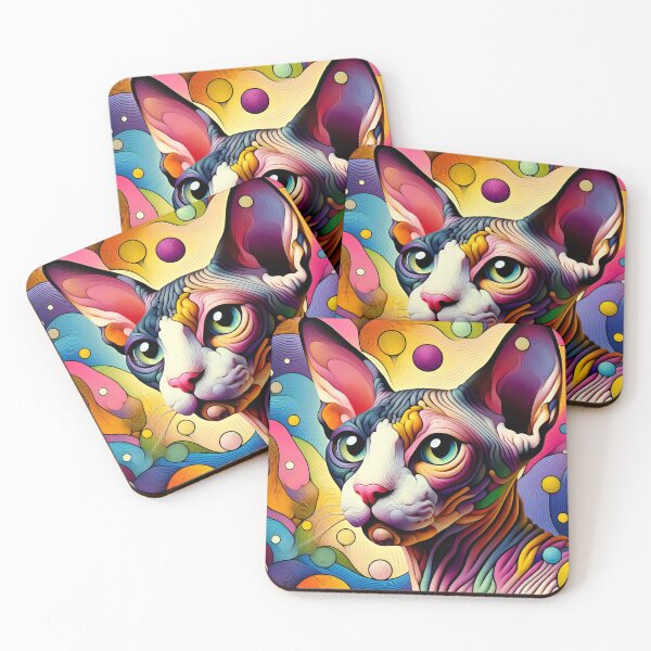 Item preview, Sphynx Serenade: Abstract Elegance Inspired by De Kooning designed and sold by BastKittyStore.