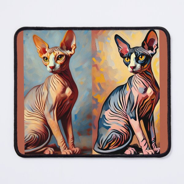Item preview, De Kooning's Influence: Abstract Elegance in Sphynx Form designed and sold by BastKittyStore.