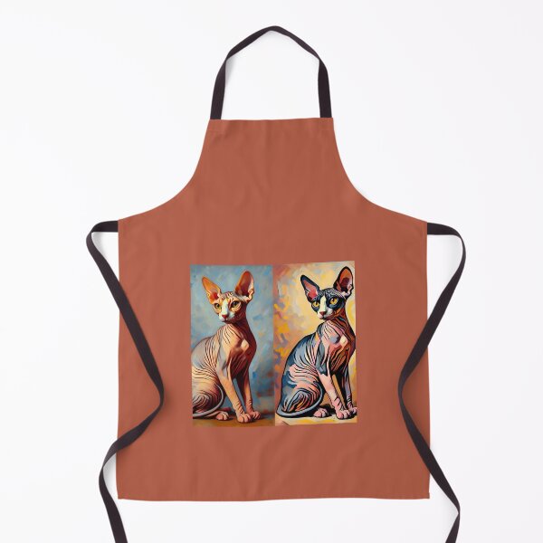 Item preview, De Kooning's Influence: Abstract Elegance in Sphynx Form designed and sold by BastKittyStore.