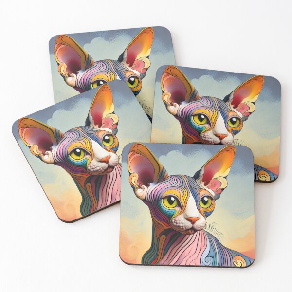 Item preview, Sphynx Serenade: De Kooning's Influence on Feline Art designed and sold by BastKittyStore.