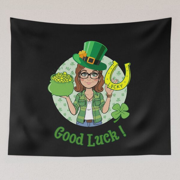 Item preview, Good Luck Greeting Clover and Horseshoe Irish designed and sold by Psycho-Crazy.