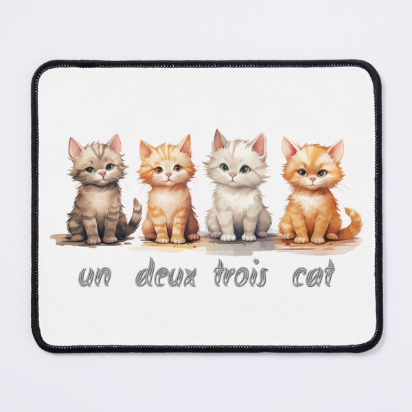 Item preview, Four kittens and the lettering "un deux trois cat" designed and sold by ganznice.