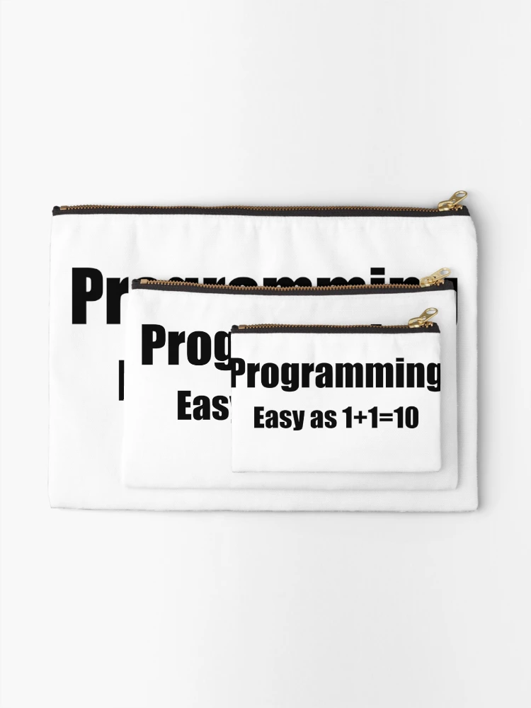 Thumbnail 2 of 4, Zipper Pouch, Programming binary joke designed and sold by EncodedShirts.