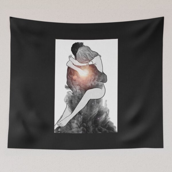 Item preview, Woman Stealing Heart and Hugging Man - Dark Smoke Art designed and sold by Vicky021.