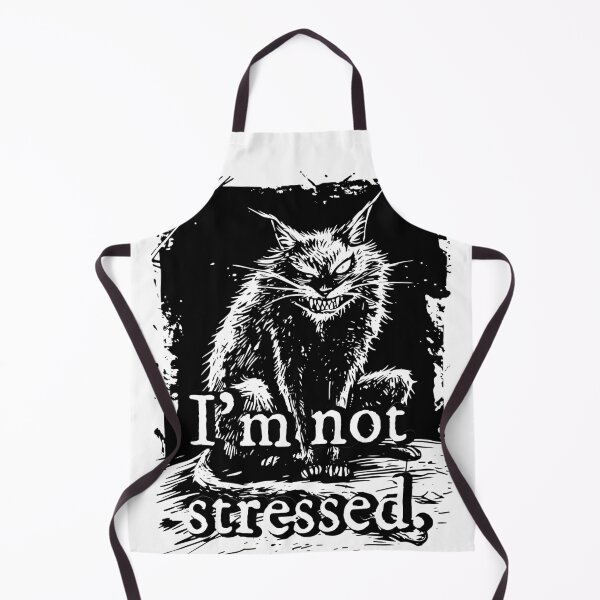 Item preview, Stressed Cat Saying I'm Not Stressed Comic Cartoon, Sarcastic Cat, Introvert Cat, Mental Health Humor designed and sold by PrintShangri-La.