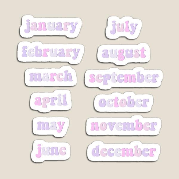 Item preview, Months of the Year Colored Letters Purple designed and sold by amazingjoy.
