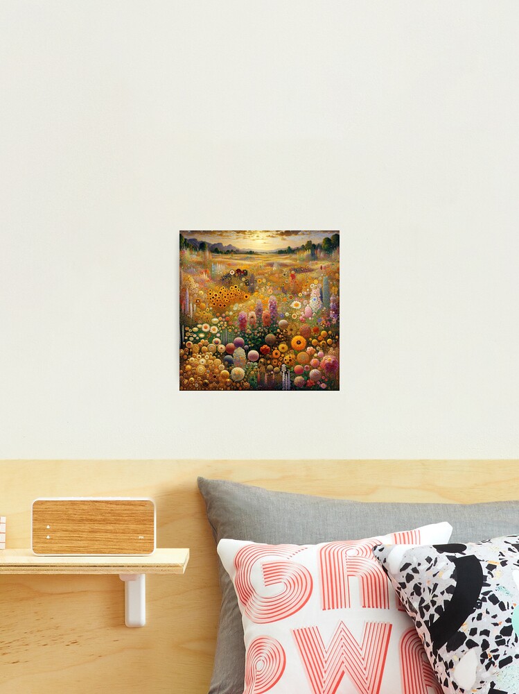 Aperçu 2 sur 3. Impression photo avec l'œuvre Jardin de fleurs - Gustav Klimt créée et vendue par maniacfitness.