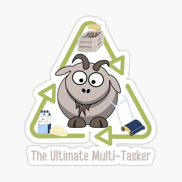 Item preview, Goats: The Ultimate Multi-Taskers, Mowing the Grass, Sustainable Farming, Funny designed and sold by HelenGie.