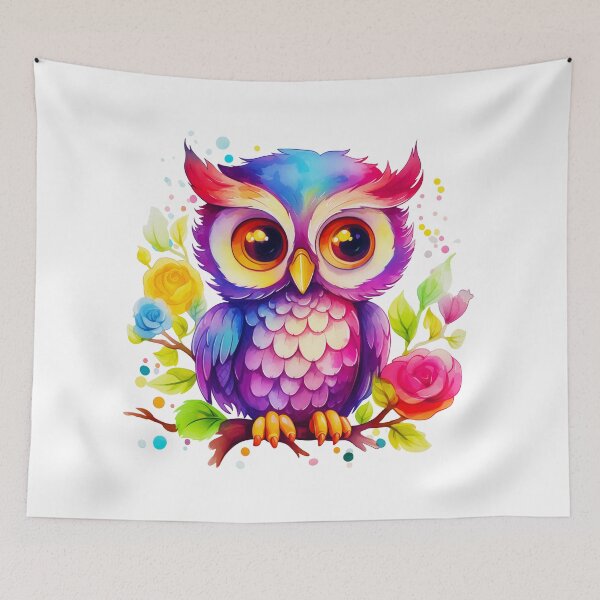 Item preview, Cute Colorful Baby Owl designed and sold by ZenEvoke.