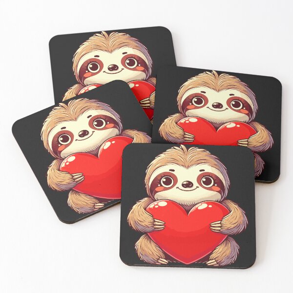 Item preview, Valentines Day Cute Funny Sloth With Heart Retro Vintage designed and sold by WildPalette-Art.