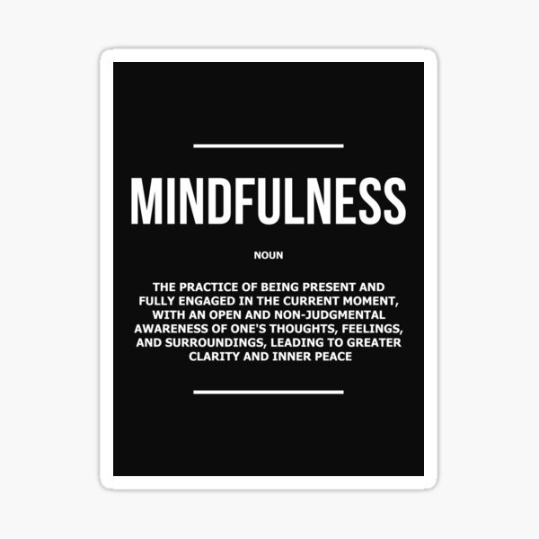 Item preview, Mindfulness Noun Inner Peace Journey Quote Mindful Definition Print designed and sold by SuccessHunters.