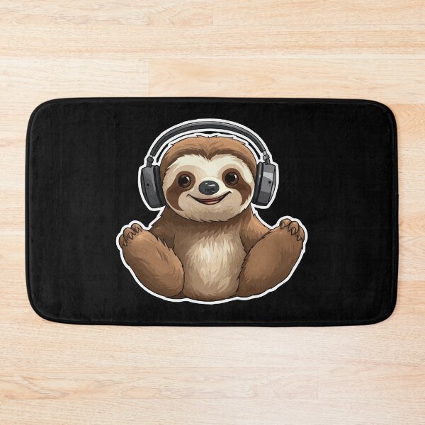 Item preview, Cute Sloth Wearing Headphones designed and sold by VelvetRoom.