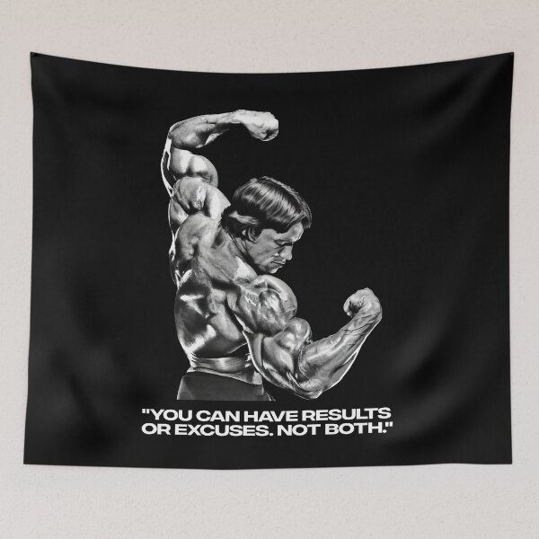 Item preview, "You can have results or excuses. Not both". - Arnold Schwarzenegger Fan art  designed and sold by HuzaifaNaveedh.