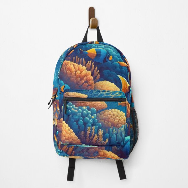 Item preview, lush fish and corals in orange and blue designed and sold by ErikFQ.