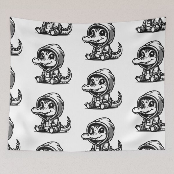 Item preview, cute crocodile with a hoodie / croodile in hoodie designed and sold by Kr1tos.