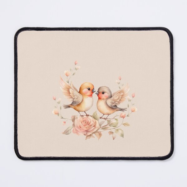 Item preview, Copy of Copy of Happy Valentine cute gentle birds in love, greeting card in retro vintage colors, with flowers and hearts designed and sold by GorXena.