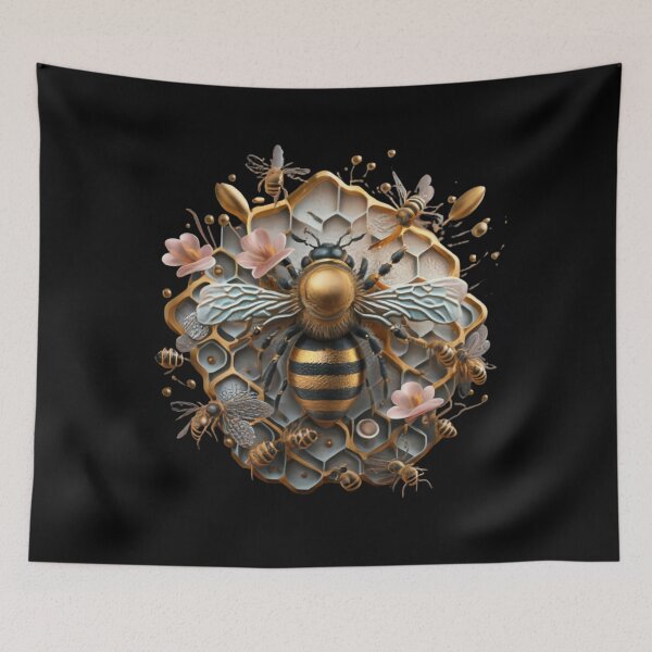 Item preview, bee with honeycomb and flowers designed and sold by Mayaart83.