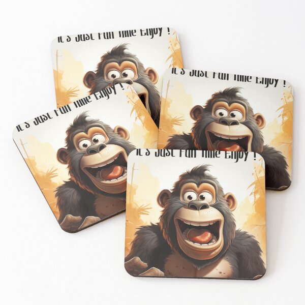Item preview, It's Just Fun Time Enjoy !- Funny Gorilla Face designed and sold by Mohammed Sohail Khan.
