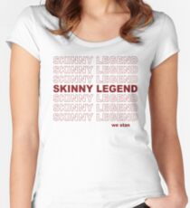 Skinny Legend Vintage Shopping Bag Pattern Women's Fitted Scoop T-Shirt