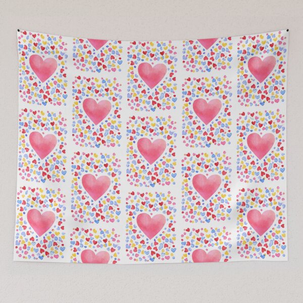 Item preview, Big Valentines Love Heart Confetti Amor Watercolour  designed and sold by Kayley  |  QuintaDaColherArtes.