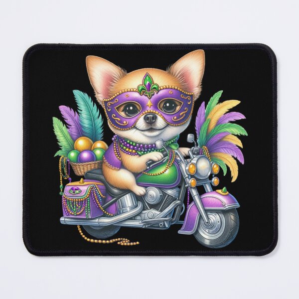 Item preview, Mardi Gras Chihuahua Motorcycle Parade designed and sold by Mumzy2many.