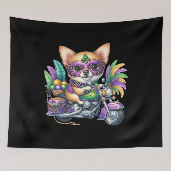 Item preview, Mardi Gras Chihuahua Motorcycle Parade designed and sold by Mumzy2many.
