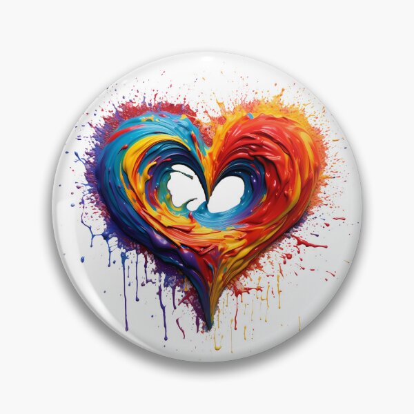 Item preview, Rainbow splatter heart designed and sold by ganznice.