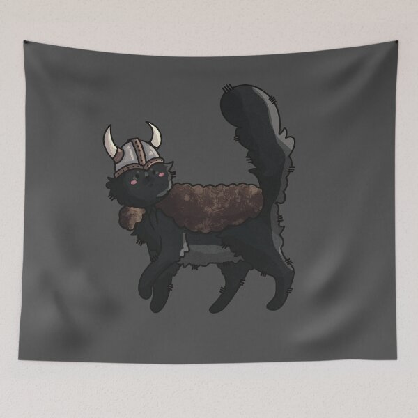 Item preview, Viking Black Cat - Nordic Cat - Norwegian Forest Cat  designed and sold by FelineEmporium.
