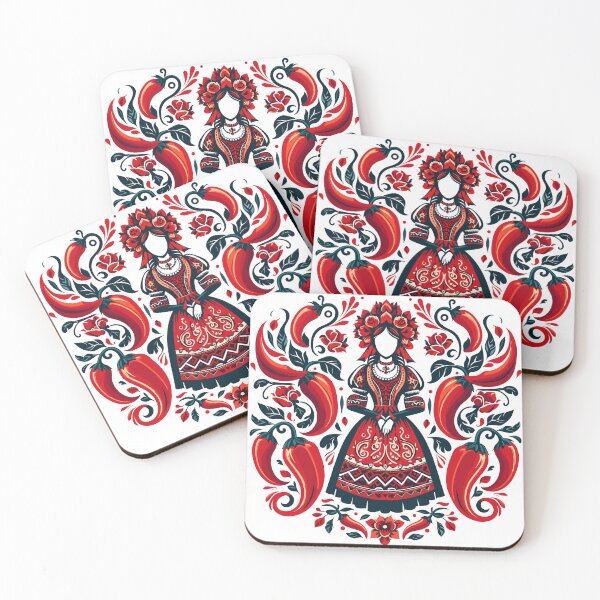 Item preview, Hungarian Folk Red Peppers  designed and sold by JessArty ⭐⭐⭐⭐⭐.