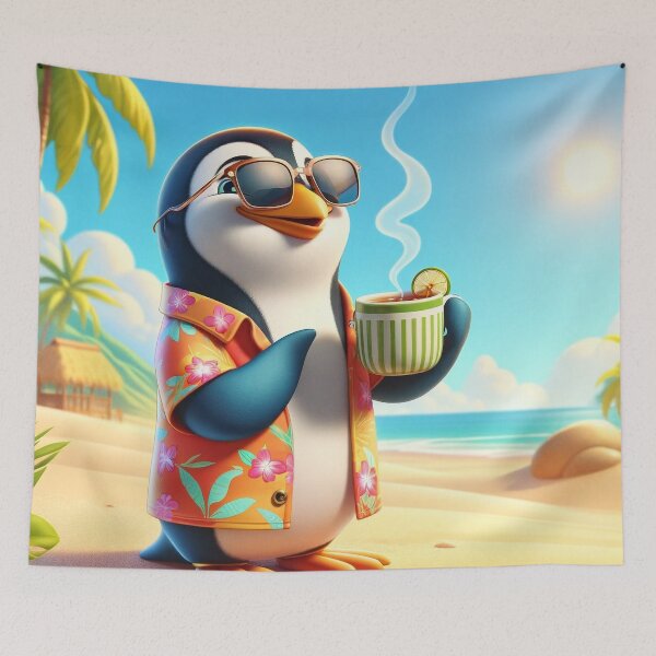 Item preview, Tropical Getaway Penguin designed and sold by templeofatro.