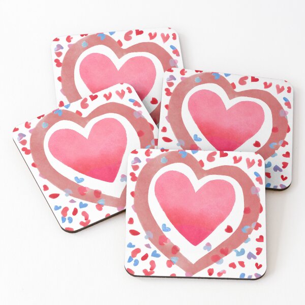 Item preview, Double Valentines Love Heart Mini Confetti Amor Watercolour  designed and sold by Kayley  |  QuintaDaColherArtes.