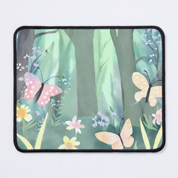 Item preview, Butterflies and forest flowers, pastel tones, green, pink, yellow, lilac, orange designed and sold by NaturaFotos.