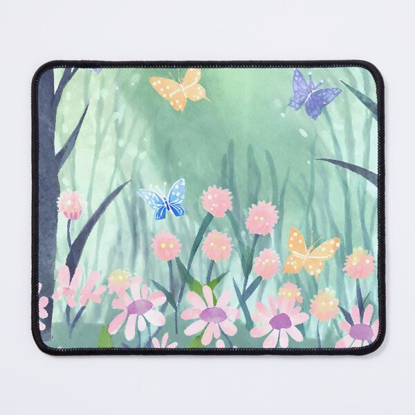 Item preview, Butterflies and forest flowers, pastel tones, green, pink, yellow, lilac, orange designed and sold by NaturaFotos.