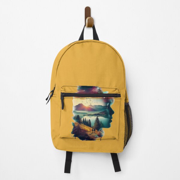 Item preview, Woman face profile containing beautiful lake landscape designed and sold by cristina1001.