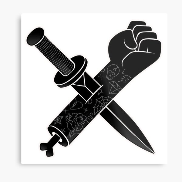 An old school dagger tattoo design outline Vector Image