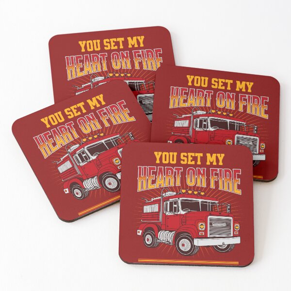 Item preview, You Set My Heart on Fire: Fiery Affection Fire Truck Valentine Tee designed and sold by NexaArts.