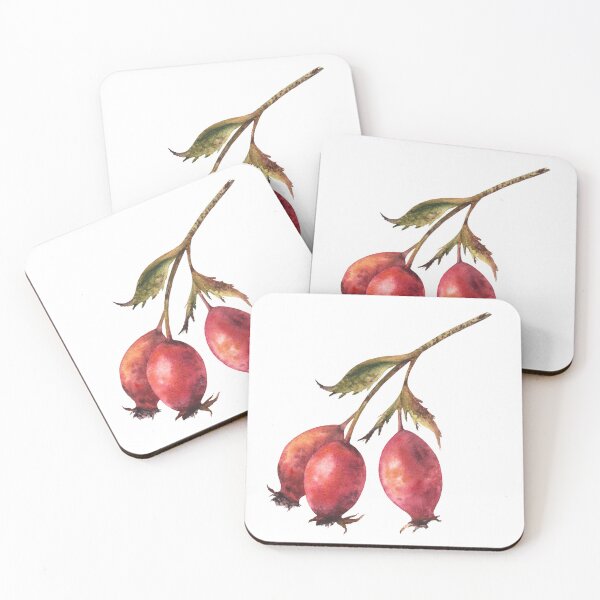 Item preview, Rose hip, dog rose or briar fruits watercolor hand drawn sticker. designed and sold by BartolArt.