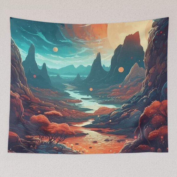 Item preview, Stunning Otherworldly Landscapes: Planetary Nature Art Print designed and sold by GiveMeMood.