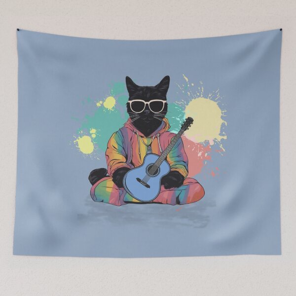 Item preview, The Chic Cat and Its Favorite Guitar designed and sold by ALITTLETOWN.