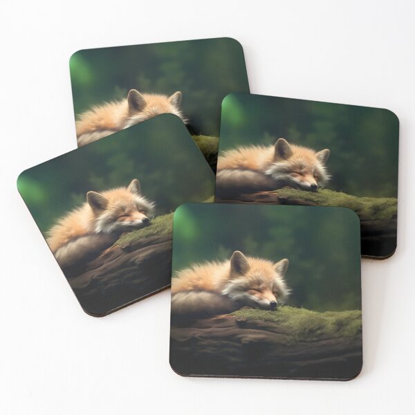 Item preview, Cute adorable sleeping fox baby or child animal in the woods designed and sold by NBSStore.