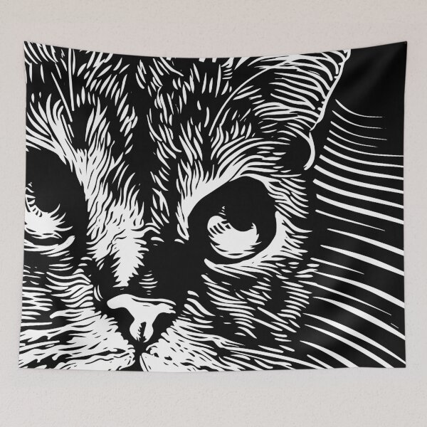 Item preview, Psychedelic Cat, Trippy Cat, Abstract CaT Portrait, Cosmic Horror designed and sold by PrintShangri-La.