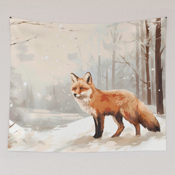 Item preview, Beautiful and adorable cute orange forest fox animal in snowy winter nature artwork designed and sold by NBSStore.