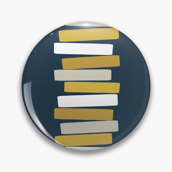 Item preview, Mid Century Modern Atomic Stacked Blocks Navy, Mustard designed and sold by trdstudio.