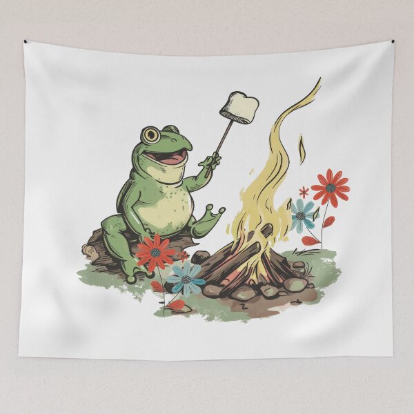 Item preview, Flowers frog and campfire designed and sold by FlowersColorful.