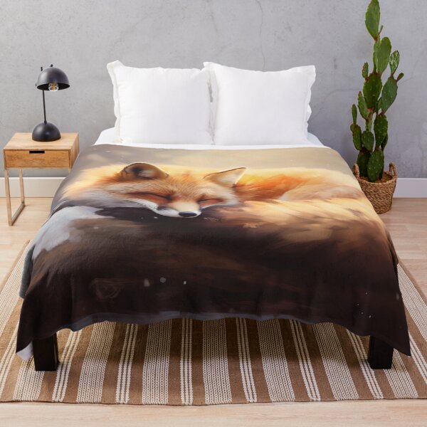 Item preview, Cute adorable sleeping snowy fox animal in the woods winter designed and sold by NBSStore.