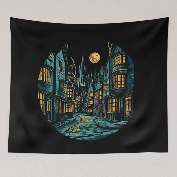 Item preview, The Alley by Night - Full Moon - Fantasy designed and sold by Fenay Designs.